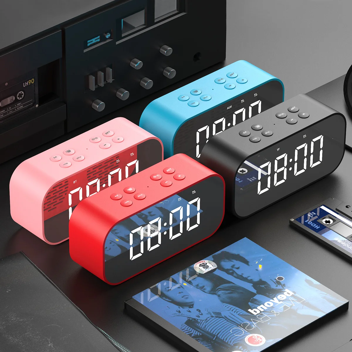 Exelvan портативный динамик с Bluetooth будильником 5 0 стерео звуковая колонка цифровая