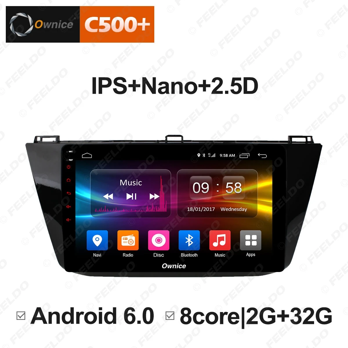 FEELDO 10 1 &quotAndroid 6 0 4 ядерный/DDR3 1G/16G/поддержка 4G ключ автомобильный медиаплеер с GPS/FM/AM
