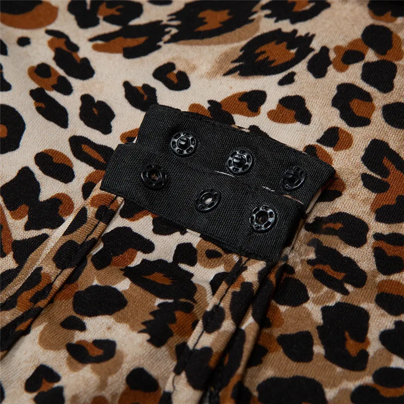 Сексуальное с ремешком вокруг шеи леопардовым принтом Боди женские тела боди на