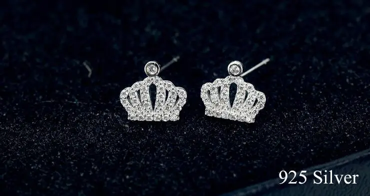 Корейские Аутентичные серебряные серьги 925 пробы ювелирные изделия корона