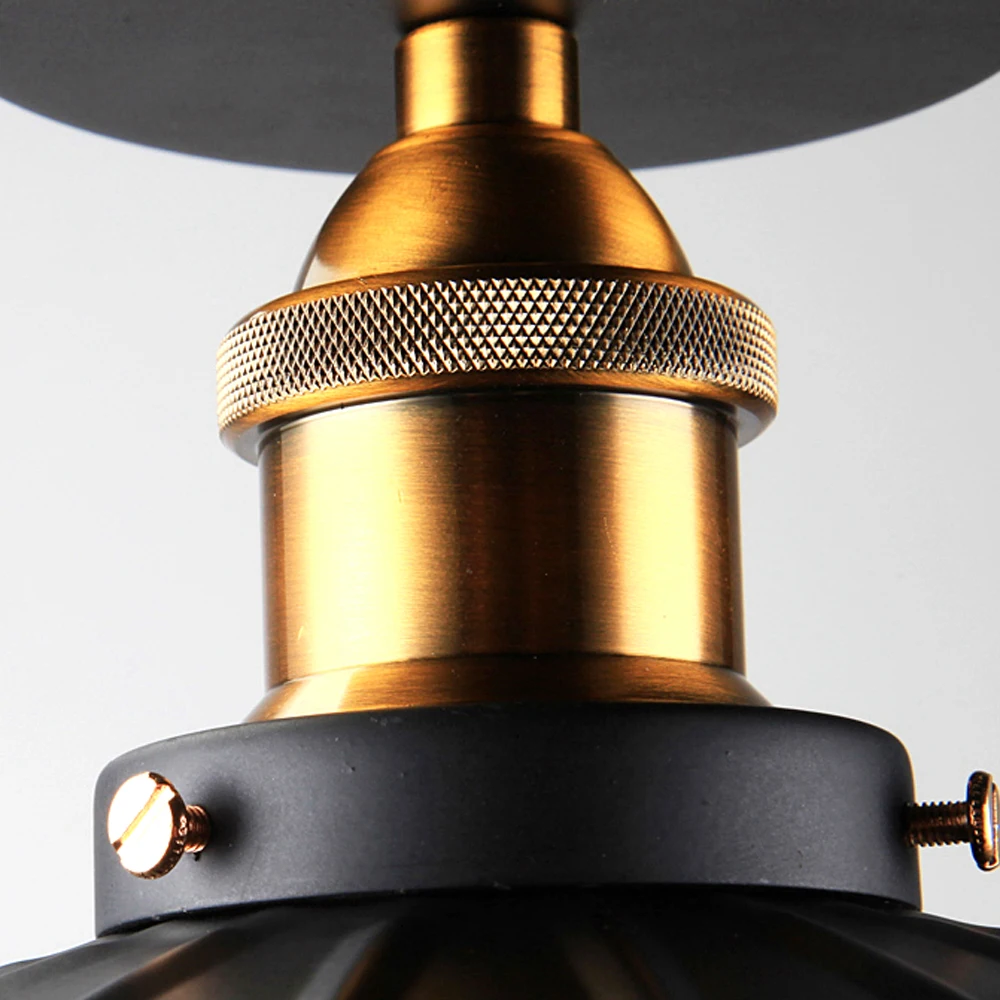 

Russia Vintage Ceiling Lights Black Industrial Dining Ceiling Lamp Modern Edison Bulbs Lighting Fixture with Antique Lampshades