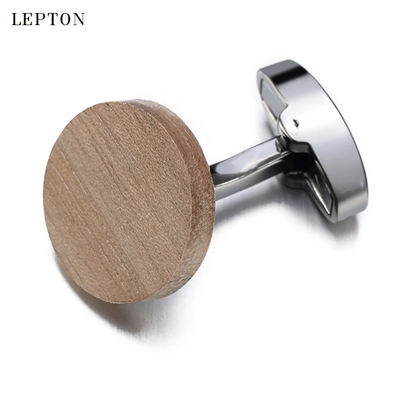 Лидер продаж запонки Lepton из орехового дерева для мужчин высококачественные