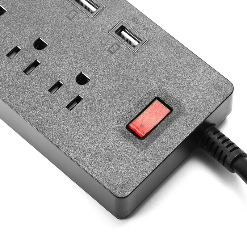 CLAITE 5V 2.4A 4 США AC Мощность разъем 6 USB розетки Газа защищенный свинцовый шнур