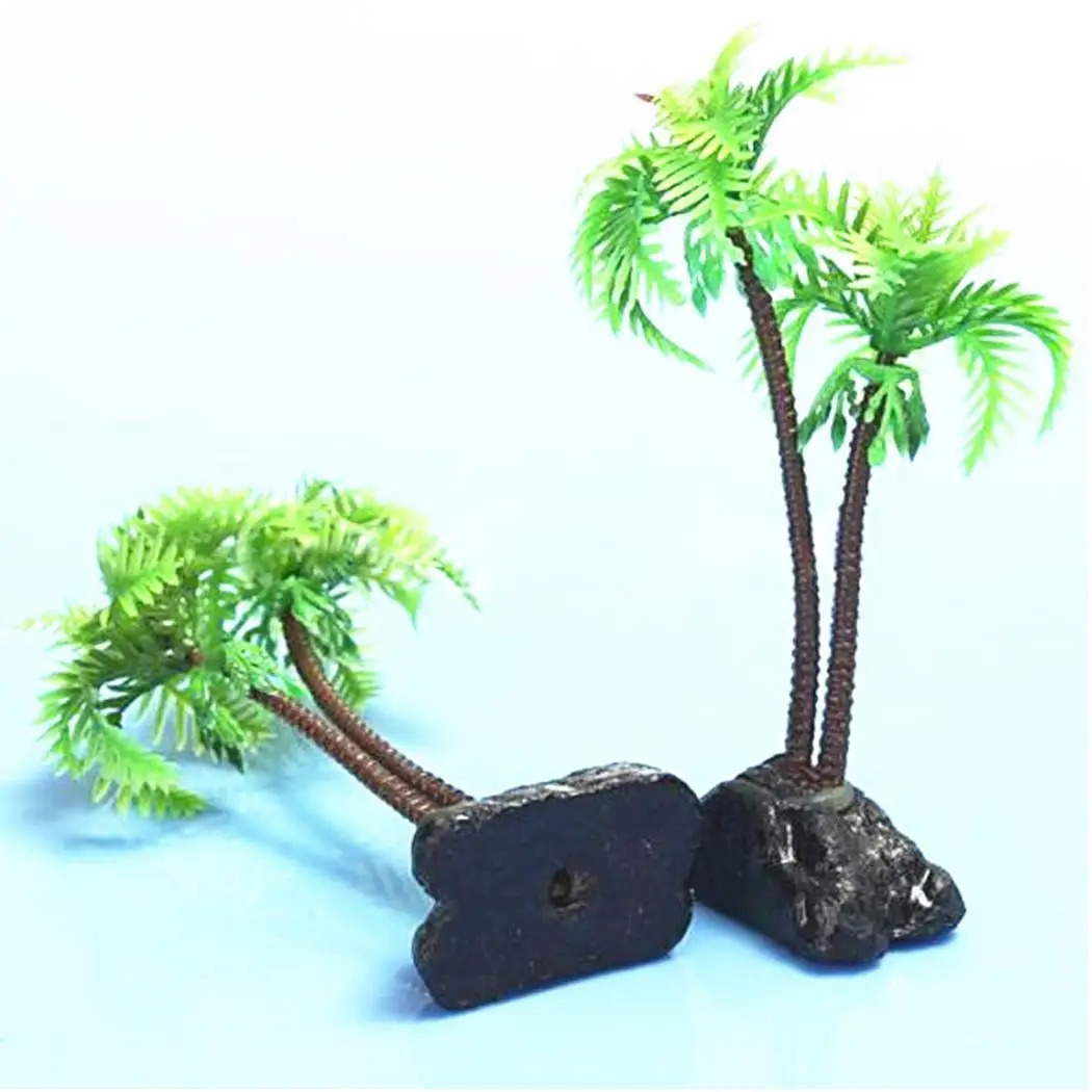 Artificial Green Water Plants Coconut Tree Fish Tank Landscape Aquarium Casual Plant 3g Decoration | Дом и сад