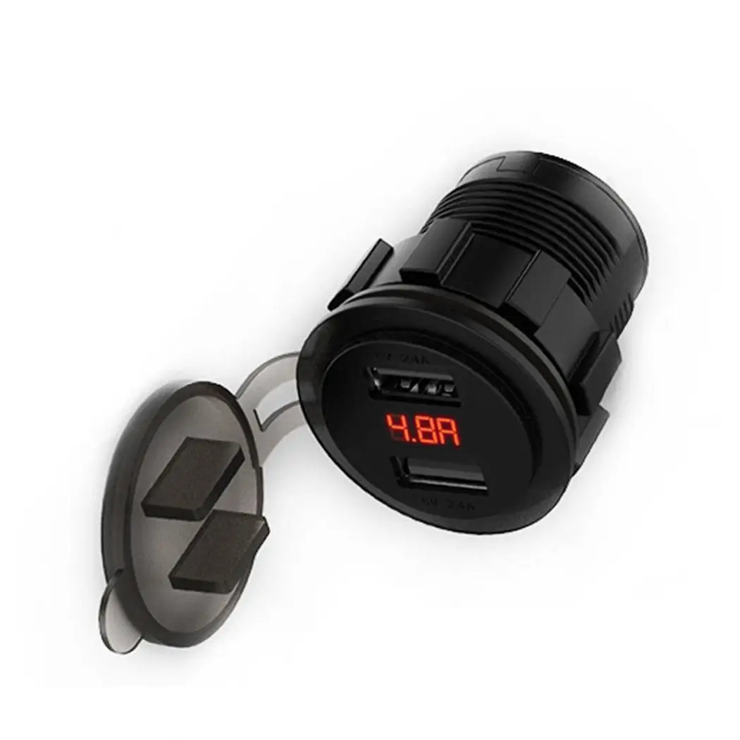 4.8A USB двойное автомобильное зарядное устройство со светодиодным дисплеем общий