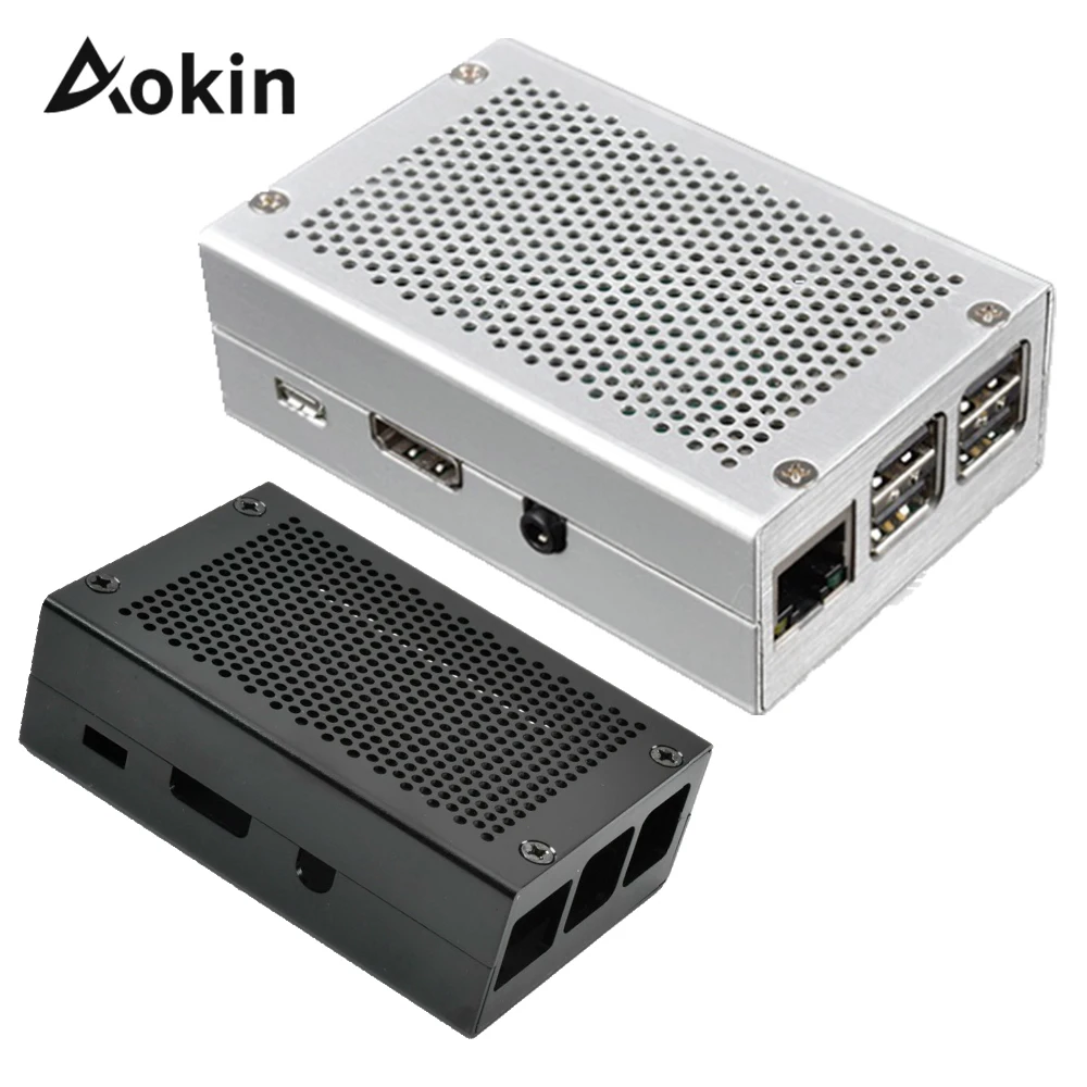 Для Raspberry Pi 3 Чехол Алюминий Роскошный чехол серебристый черный Защитный Fundas