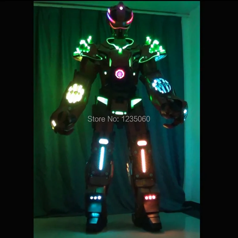 Цветная (RGB) светильник Робот led костюмы бальных танцев робот одежда в стиле