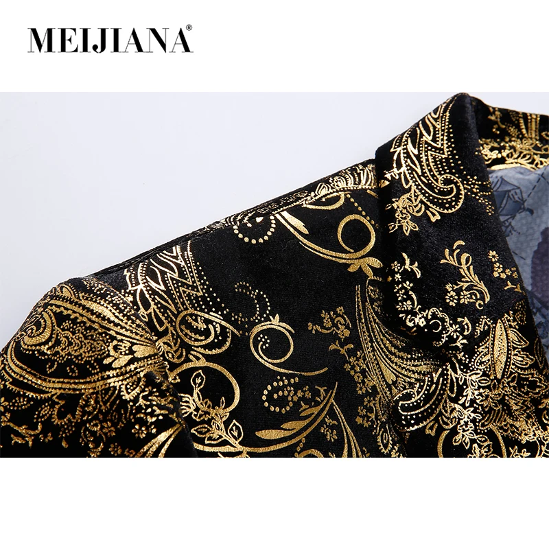 Men Suit Sale Hot Wedding Party Gold Luxury Blazer Dress MEIJIANA Fashion Jacket 2018 Single breasted | Мужская одежда