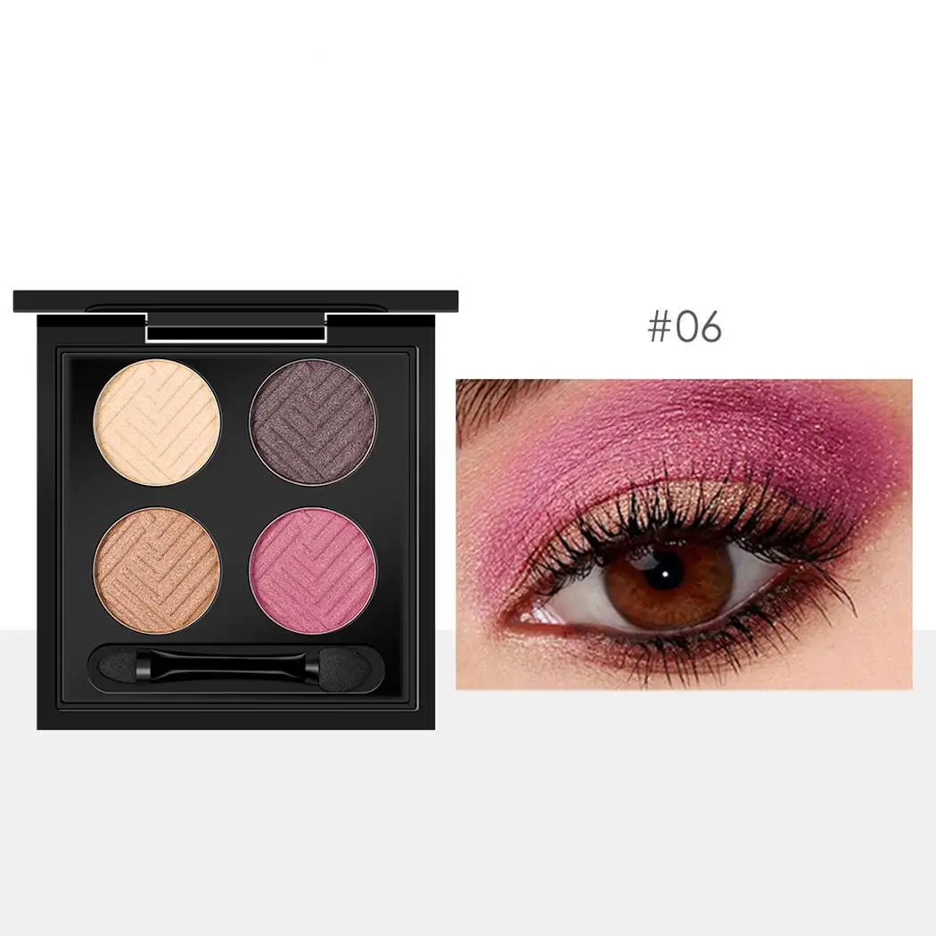 Новая палитра теней для век с двойным черным 4x2 5g 4 цвета Shimmer/Brush| |