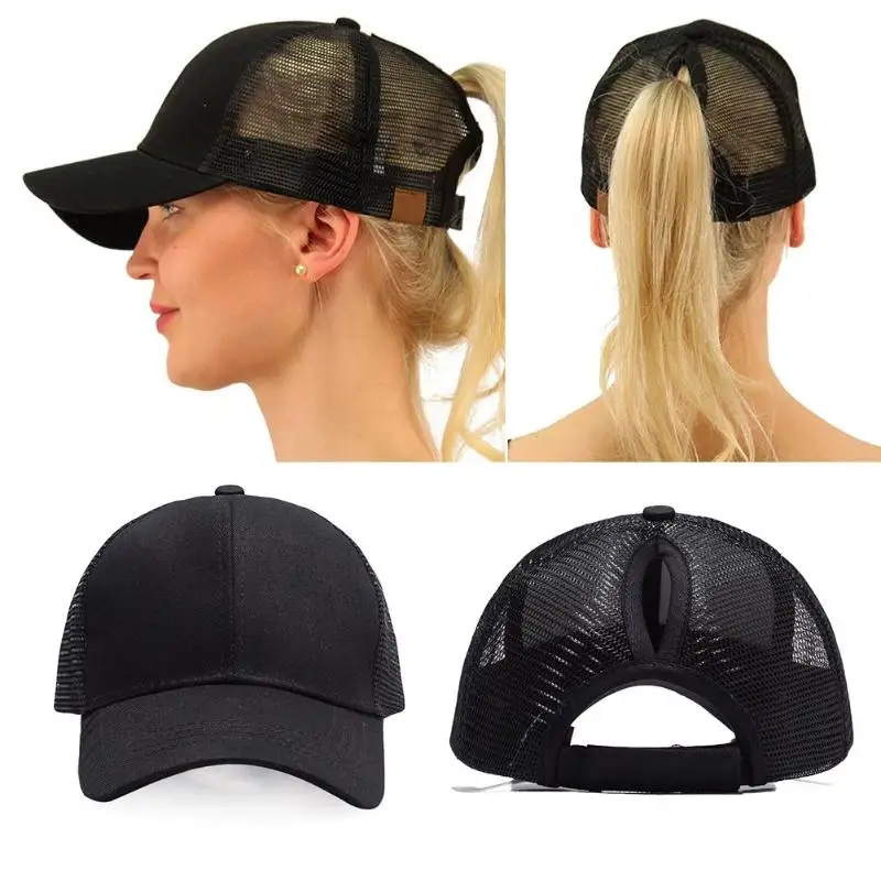 Женская бейсбольная кепка Ponytail Повседневная Спортивная Кепка с сеткой Snapback