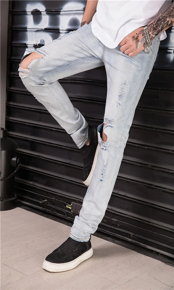 

2019 New Fashion Mens Jeans Vintage Classics Slim Jeans Men Spring Summer Casual High Street Personality Pencil Pants Plus Size