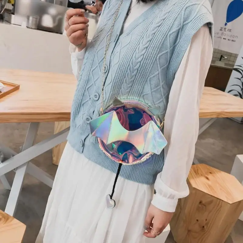 Новинка женские сумки на плечо с блестками рисунком летучей мыши Прозрачная