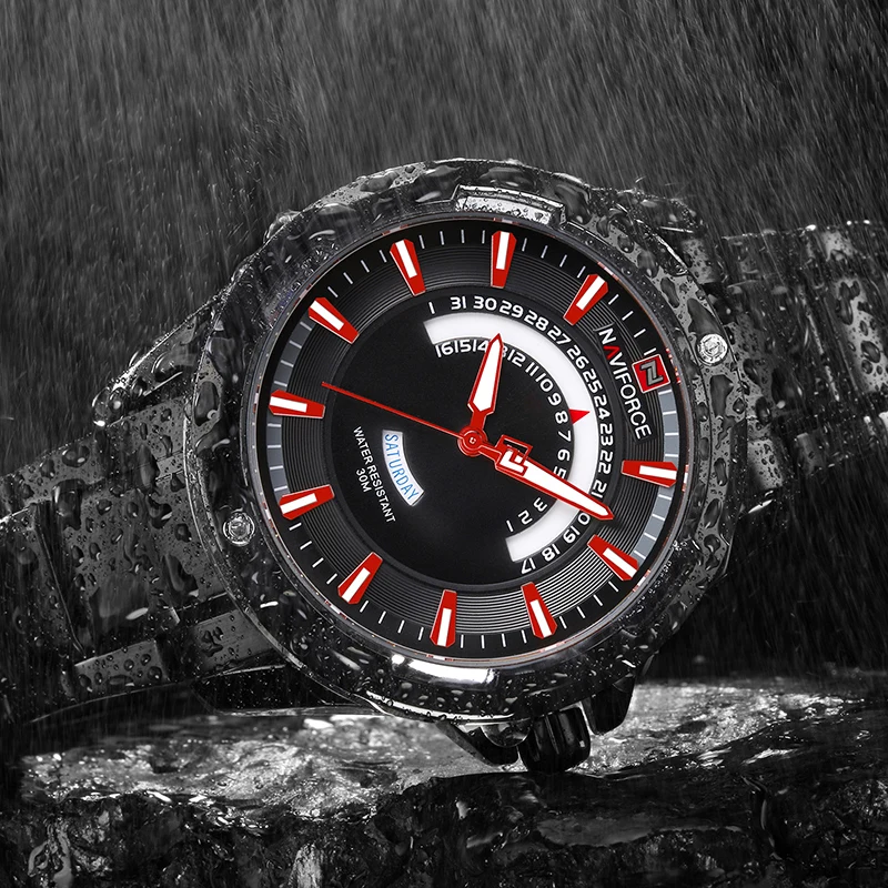 Naviforce Мужская Мода Роскошный лучший бренд Аналоговый Кварцевые часы Для мужчин