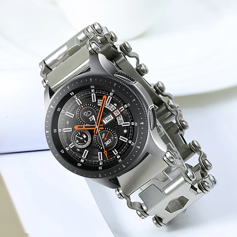 Металлический ремешок для наручных часов браслет Samsung Galaxy Watch 46 мм Gear S3 Garmin Fenix 6pro HR