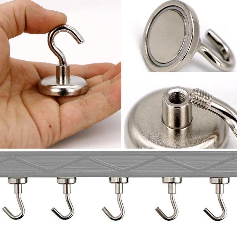 

Strong Magnetic Hook Wall Mount Hook Heavy Duty Magnet Hook Kitchen Wardrobe Coat Cup Hanging Hanger Home Storage Tool