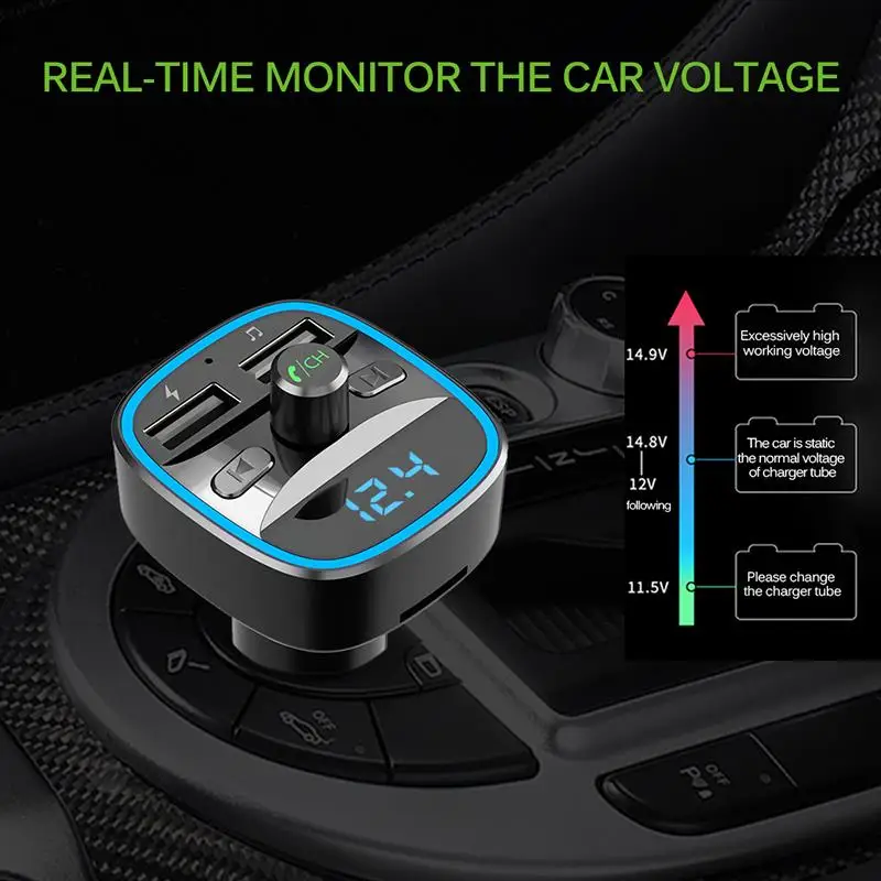 Onever FM модулятор 5V2.4A fm передатчик с двумя usb портами автомобильное зарядное
