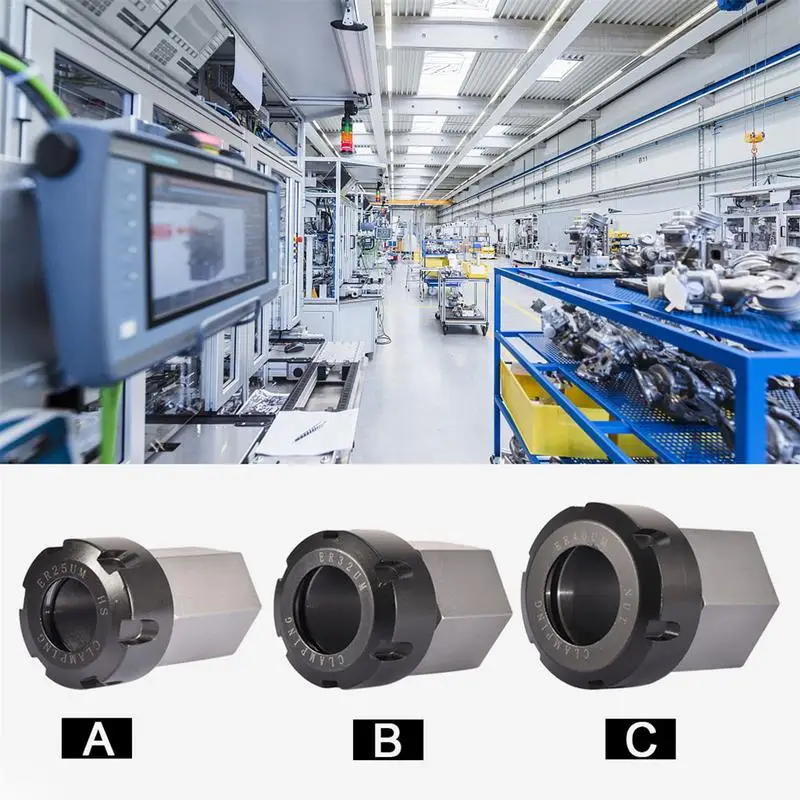 

1pc Durable Spring Chuck Collet Holder Hard Steel Hex ER25/ER32/ER40 Collet Chuck Block CNC Lathe Tool Holder