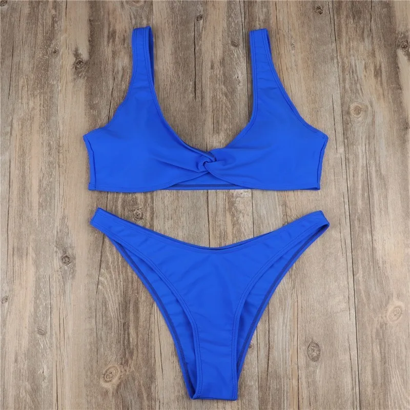 Sexy High Cut Swimwear Padded Bandage Push Up Bikini Set Female Solid Swimsuit Women Low Waist Bathing Suit Ladies Beach Biquini |