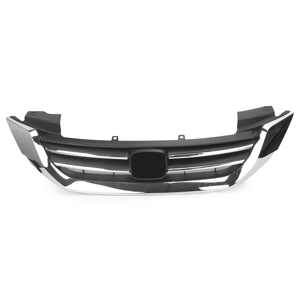 For Accord Front Grille Upper Grill For Honda 2013 2014 2015 Accord  Chrome ABS Plastic Auto Car Accessories Replacement w/ logo