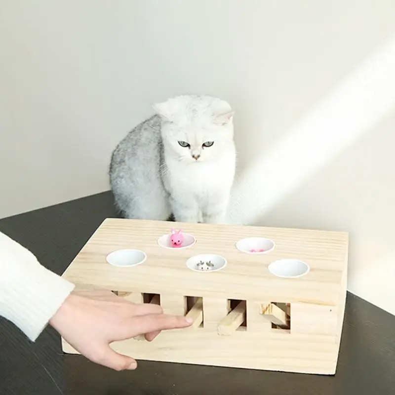 Забавная игрушка для кошек хомяк машина ящик из твердой древесины товары