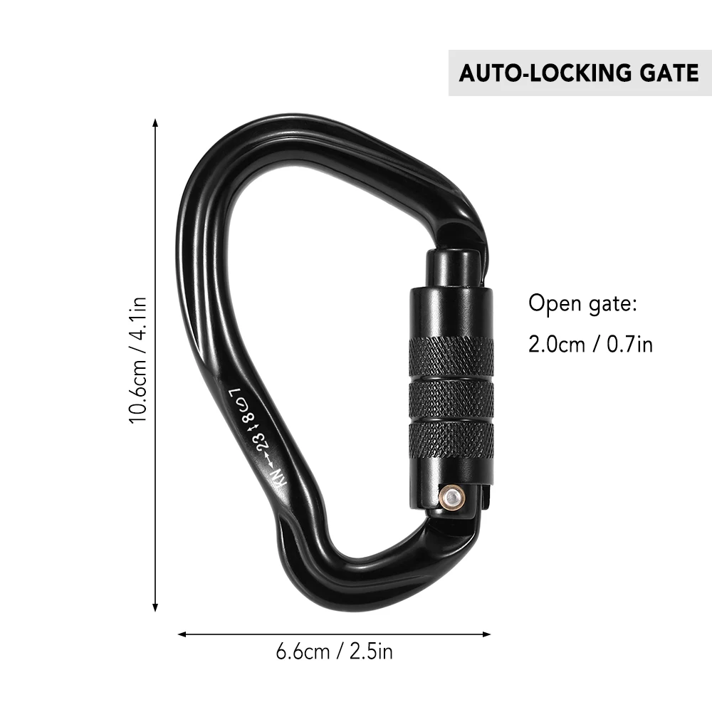 

Outdoor 23KN D Shape Buckle Pack Auto Locking Gate Carabiner Heavy Duty D-ring Carabiner Climbing Hammock Locking Clip