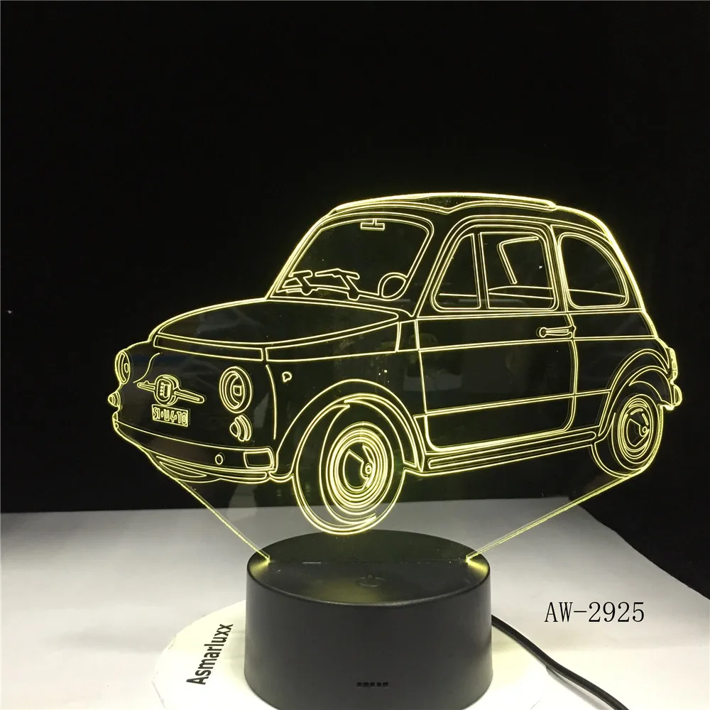Крутой автомобиль 3D ночник 7 цветов Светодиодная настольная лампа сенсорный