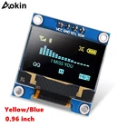 Для Arduino 0,96 дюймов IIC Серийный желтый синий OLED дисплей модуль 128X64 I2C SSD1306 12864 плата с ЖК-экраном GND VCC SCL SDA 0,96