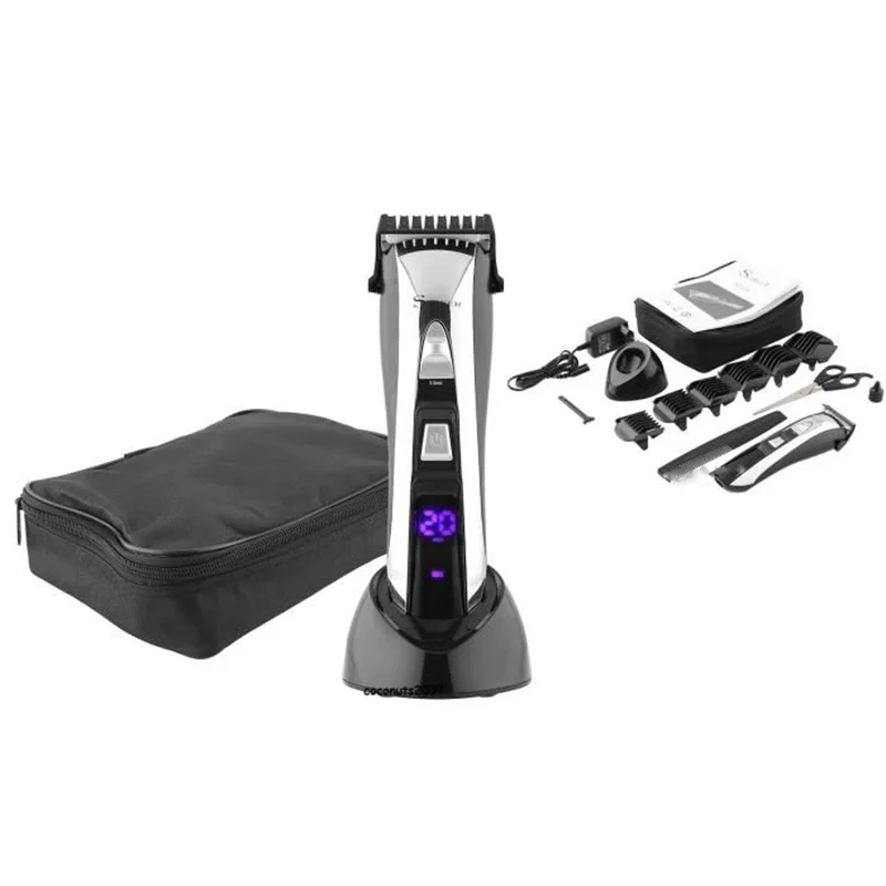 SURKER HC 575 перезаряжаемый бесшумный электрический триммер для волос светодиодный