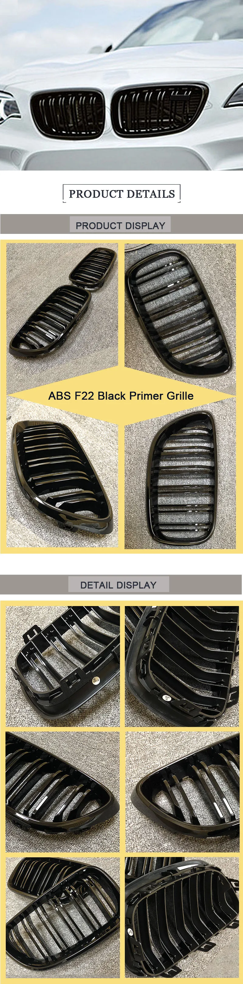1 пара F22 решетка ABS черный глянец для 2 рейки Передняя сетка решетки M style 220i 228i