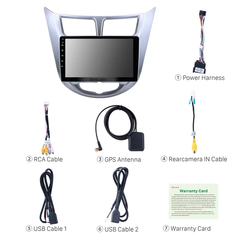 Seicane HD 1024*600 Android 10 0 для 2011-2013 Hyundai Verna автомобильный проигрыватель с радио и GPS