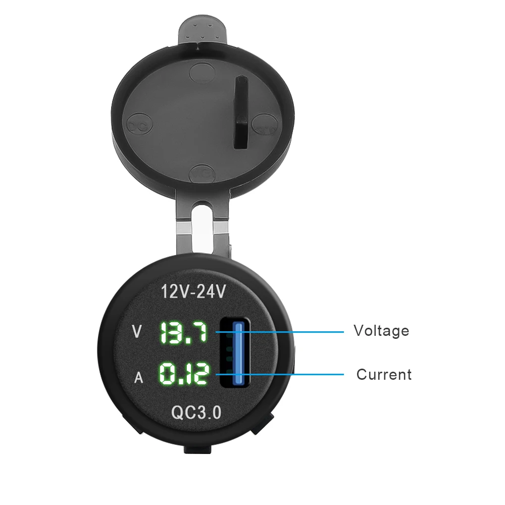 Автомобильное зарядное устройство QC 3 0 USB 5 В/3 А адаптер для зарядки вольтметра