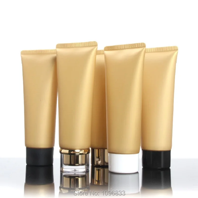 100ml Empty Plastic Soft Tube Cosmetic Skin Care Cream Bottle Gold with Screw Lid 50pcs/Lot | Красота и здоровье