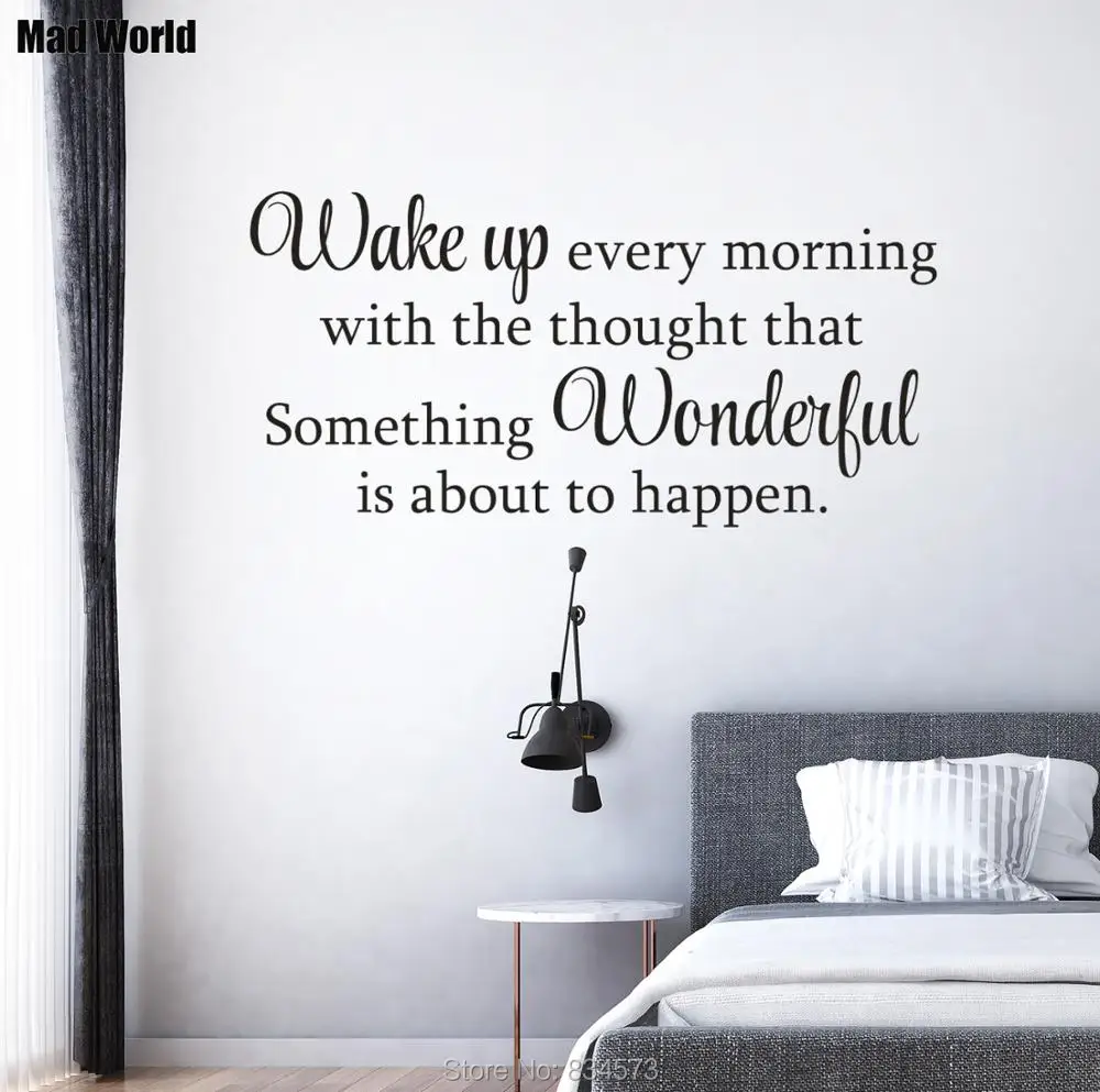 

Wake Up Every Morning Inspirational Quote Wall Art Stickers Wall Decals Home DIY Decoration Removable Room Decor Wall Stickers