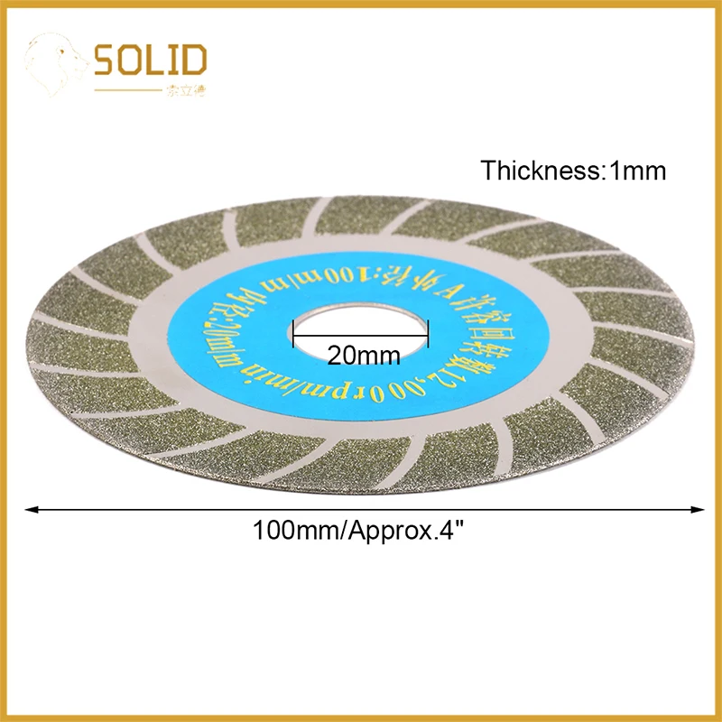 

Free Shipping Diamond Cutting Disc Wheel Circular Saw Blade Jade Cutting Disc 100x20x1mm 3Pcs 4 inch Grit 150#