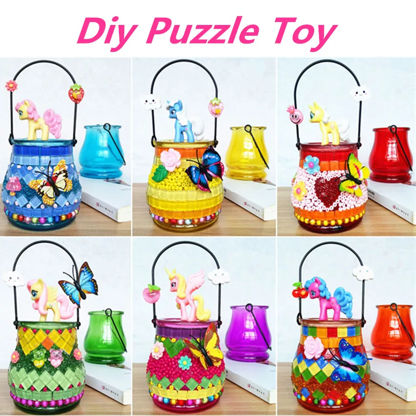 1 шт. DIY 3D образец вазы игра головоломка для детей Детские мозаики липкий Кристалл