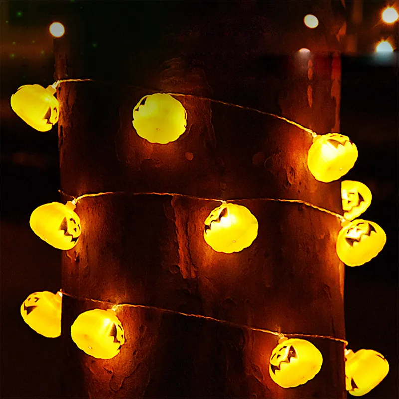 CLAITE 2 7 м 16 LED Хэллоуин Тыква гирлянды светодиодные сказочные огни для