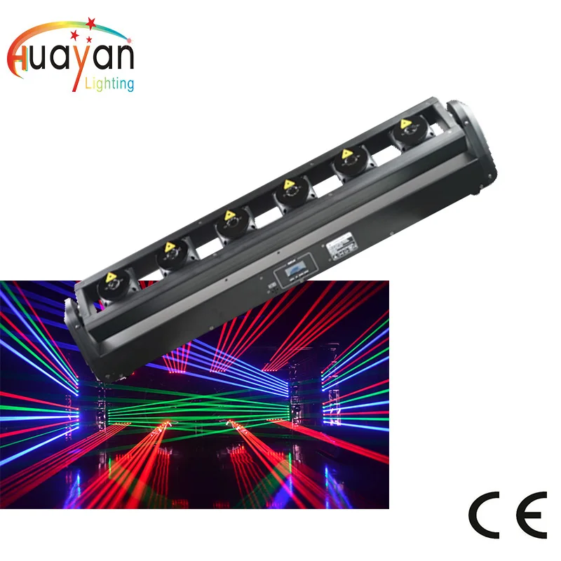 3 Вт RGB полный цвет 6 головок толстый луч движущаяся головка лазерный массив