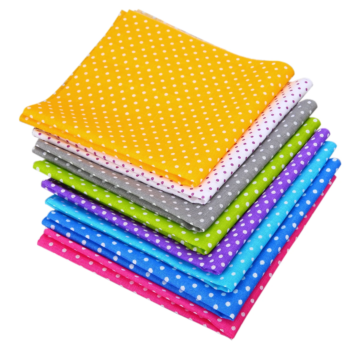 8pcs Colorful Wave Point Print Fabric Cloth 25*25cm Squares Pre Cut 100% Cotton Quilt Quarters DIY Home Decoration | Дом и сад