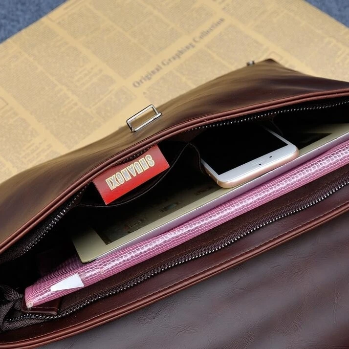 Мода 2017 г. из натуральной кожи Для мужчин Портфели коровьей Мужчин's Курьерские