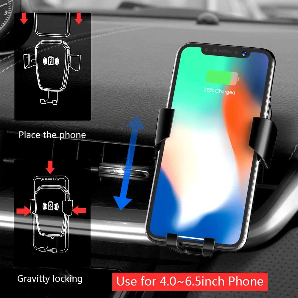 CASEIER QI Беспроводное Автомобильное зарядное устройство для iPhone XR 8 X XS Max 5 Вт 10