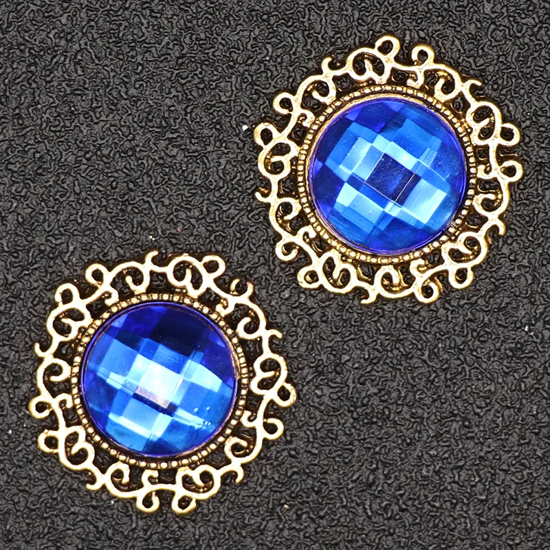 10pcs Round Decorative Rhinestone Buttons For Girl Hair Accessories Dress Crafts Jewelry Scrapbooking Sewing | Дом и сад