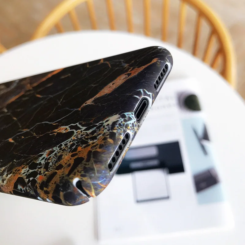 JONSNOW Marble Pattern Phone Case for iPhone 6 6S 7 8 Plus X XS Fashion Flower All-inclusive PC Hard Back Cover Capa Fundas |