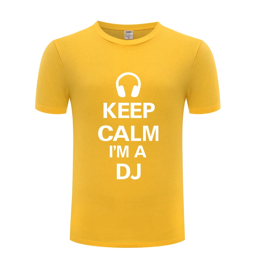 И надписью Keep Calm Im ди-джей-наушники музыка мероприятие DJ Мужская футболка 2018