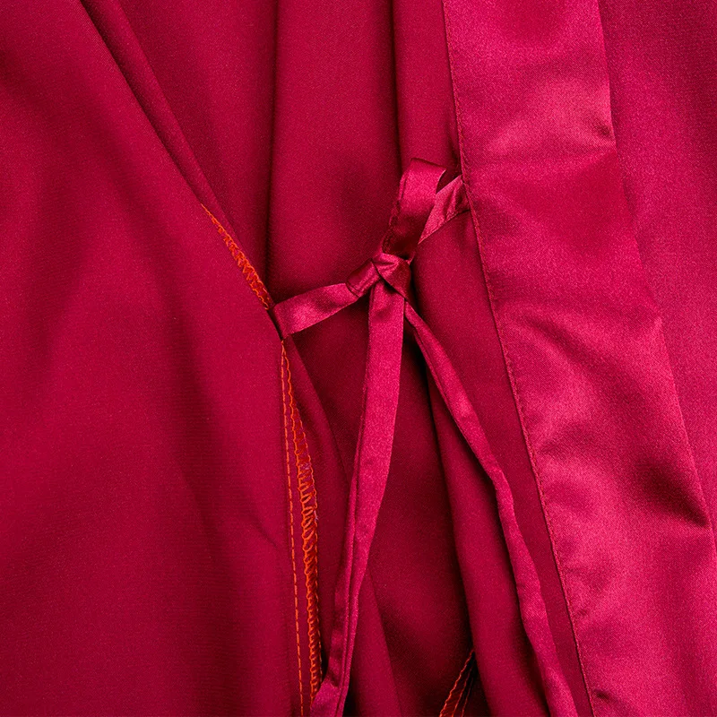 Роковой Silk-как браке пижамы женские летние длинные платья невесты красный Дома