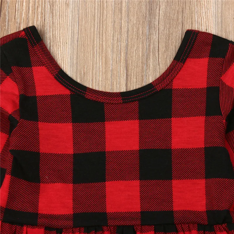 pudcoco Fashion Kids Baby Girl red plaid clothes set Spring Outfit girls cotton long sleeve T-shirt Top+Pants 2PCS Sets 1-5Y | Детская