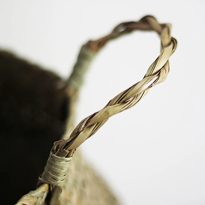 Новая Складная соломенная корзина ручной работы бамбуковая простая