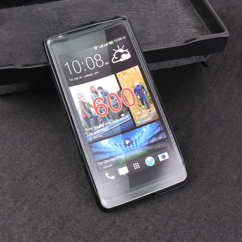 EFFLE для htc Desire 600 Dual SIM 606W гелевый черный ТПУ тонкий мягкий анти Лыжный чехол задняя
