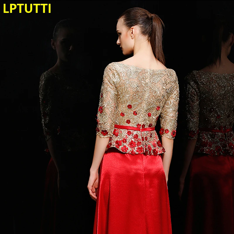 

LPTUTTI Embroidery Appliques New For Women Elegant Date Ceremony Party Prom Gown Formal Gala Events Luxury Long Evening Dresses