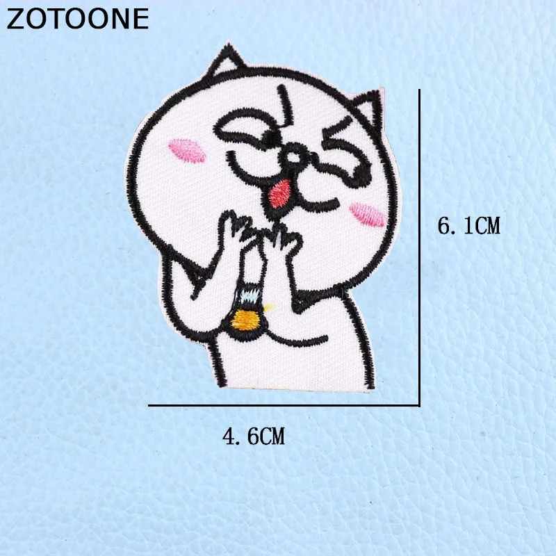 ZOTOONE Забавный мультяшный Кот нашивки вышитые утюгом на заплатках для одежды DIY