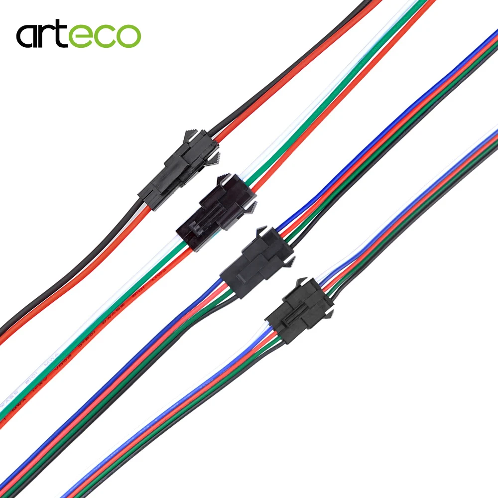 2Pin/3Pin/4Pin/5Pin JST SM Разъемы для светодиодной ленты 5 пара/лот мужской и женский Connetor